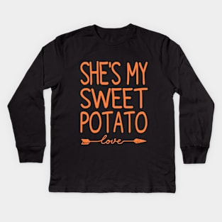 She's My Sweet Potato Kids Long Sleeve T-Shirt